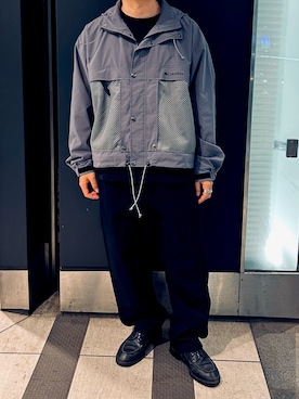 「MONKEY TIME（モンキータイム）のアイテム（マウンテンパーカー）」を使った、よっちーさん（メンズ・165cm）の春コーディネート