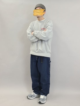 「Levis」｜「アイテム（ニットキャップ/ビーニー）」を使った、YANCHAさん（メンズ・167cm）の冬コーディネート