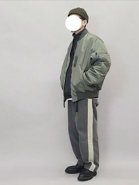 「Mr.COVER（ミスターカバー）のアイテム」を使った、YANCHAさん（メンズ・167cm）の冬コーディネート