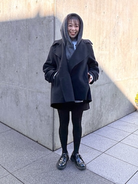 「アイテム（ピーコート）」を使った、mmmiさん（レディース・154cm）の冬コーディネート