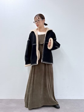 「アイテム（サロペット/オーバーオール）」を使った、mmmiさん（レディース・154cm）の秋コーディネート