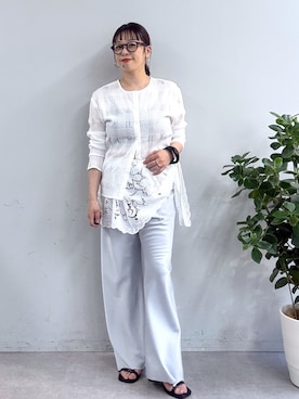 「Omekashi（オメカシ）のアイテム」を使った、mmmiさん（レディース・154cm）の春コーディネート