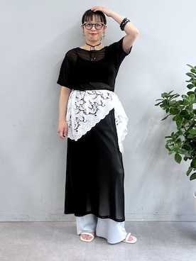 「Omekashi（オメカシ）のアイテム」を使った、mmmiさん（レディース・154cm）の春コーディネート