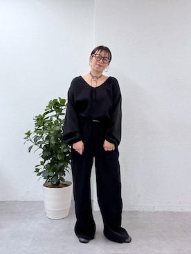 「アイテム（チョーカー）」を使った、mmmiさん（レディース・154cm）の秋コーディネート