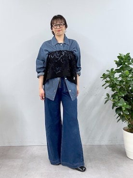 「Omekashi（オメカシ）のアイテム」を使った、mmmiさん（レディース・154cm）の春コーディネート