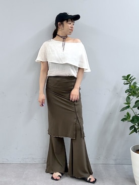 「Omekashi（オメカシ）のアイテム」を使った、mmmiさん（レディース・154cm）の春コーディネート