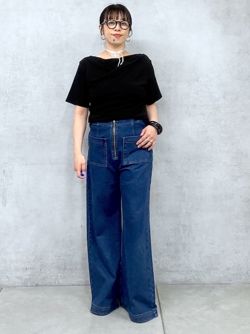 セール】スウェットデニムフレアパンツ（デニムパンツ）｜Omekashi
