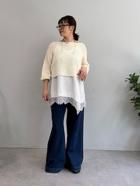 「Omekashi（オメカシ）のアイテム」を使った、mmmiさん（レディース・154cm）の春コーディネート