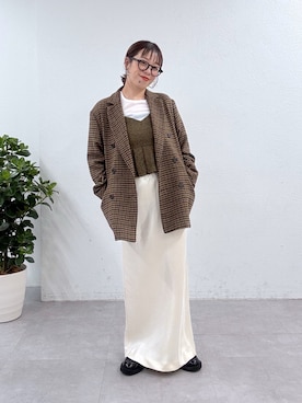 「アイテム（テーラードジャケット）」を使った、mmmiさん（レディース・154cm）の秋コーディネート