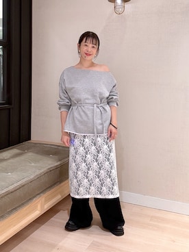 「アイテム（スラックス）」を使った、mmmiさん（レディース・154cm・30代）の秋コーディネート