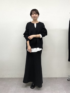 「アイテム（ピアス（両耳用））」を使った、loungedress_hayashiさん（レディース・163cm）の秋コーディネート
