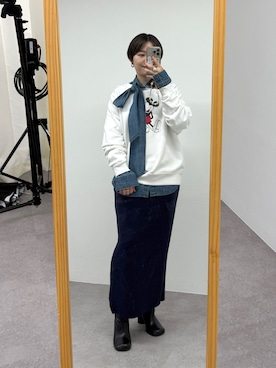 「アイテム（スカート）」を使った、loungedress_hayashiさん（レディース・163cm）の夏コーディネート