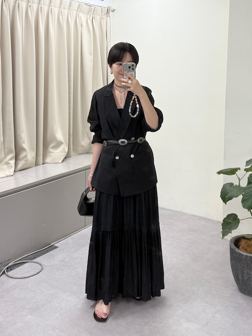 ☆*☆様 最終価格 LOUNGEDRESS サテンティアードキャミワンピース 黒 Loungedress ワンピース 「3サイズ展開」サテンティアードキャミ
