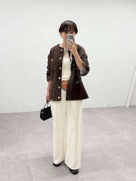 「アイテム（ピアス（両耳用））」を使った、loungedress_hayashiさん（レディース・163cm）の秋コーディネート