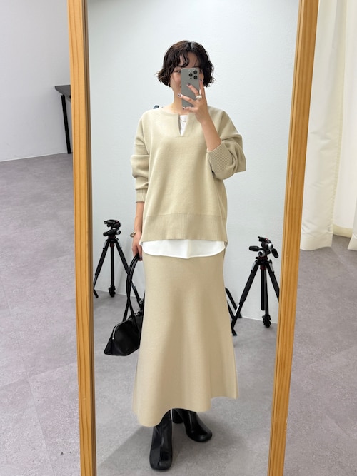 shirabe.s_コラボ】スウェットライクスキッパーニット（ニット