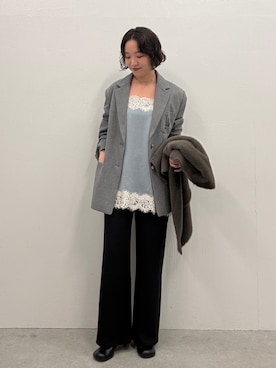 「アイテム（マフラー）」を使った、loungedress_hayashiさん（レディース・164cm）の秋コーディネート