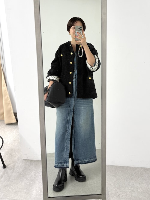 ノーカラーデニムワンピース（ワンピース）｜LOUNGEDRESS（ラウンジ