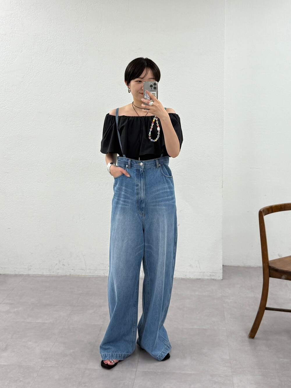 LOUNGEDRESS ハイウエストデニムパンツ LOUNGEDRESS（ラウンジドレス）の「ハイウエストデニムパンツ