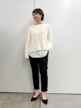 「アイテム（ピアス（両耳用））」を使った、loungedress_hayashiさん（レディース・163cm）の秋コーディネート