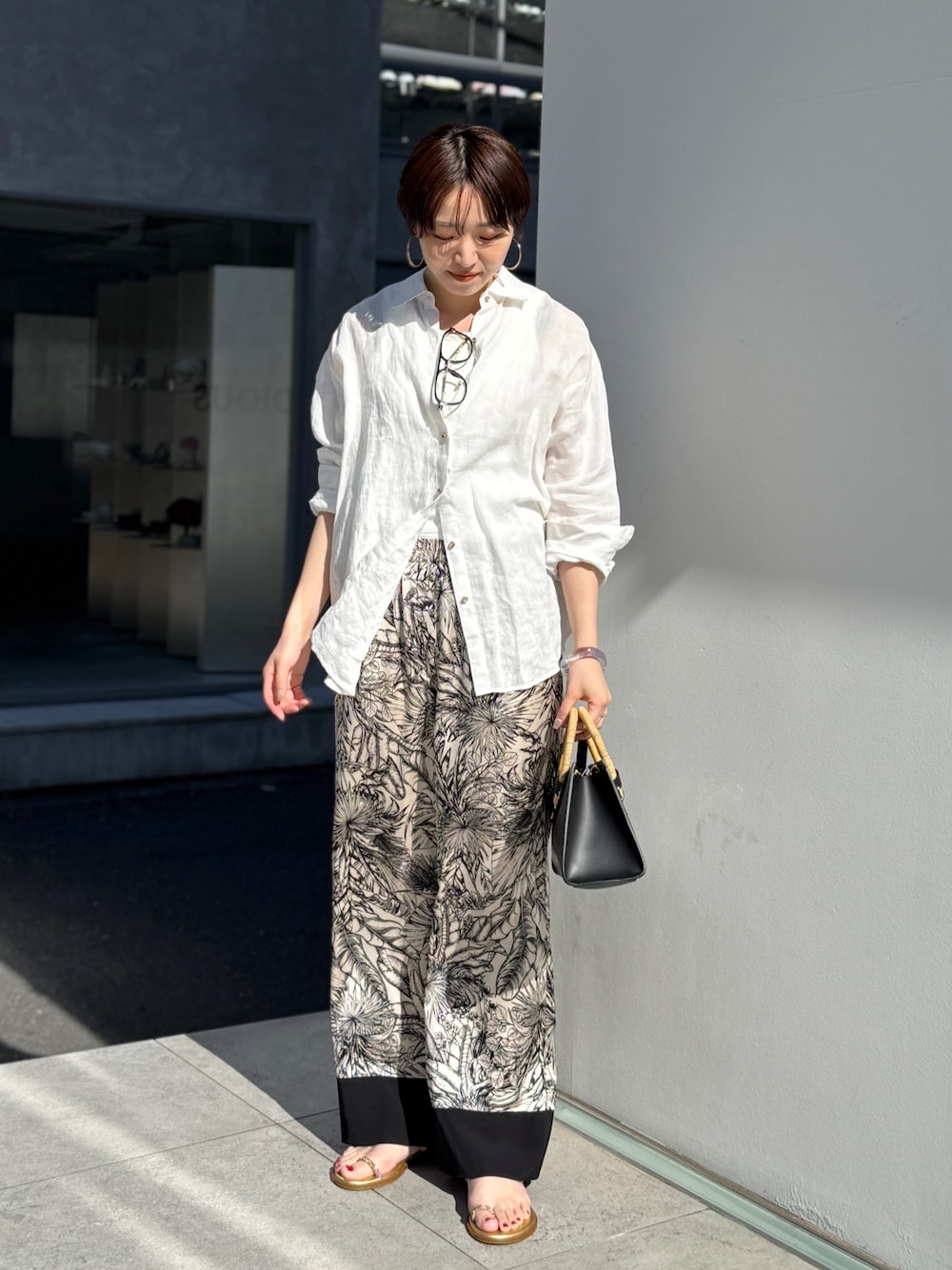 Loungedress ラウンジドレス　変形ストライプ柄パンツ LOUNGEDRESS（ラウンジドレス）の「ストレートパンツ