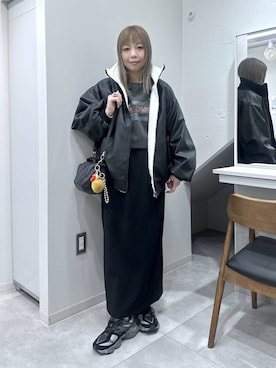 「アイテム（キーホルダー）」を使った、riya.さん（レディース・158cm）の秋コーディネート