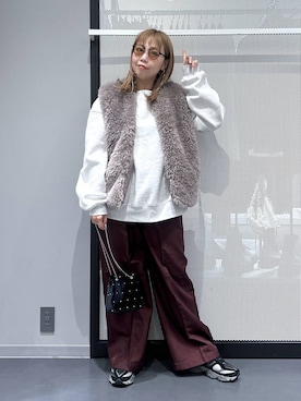 「アイテム（ベスト）」を使った、riya.さん（レディース・158cm・30代）の秋コーディネート