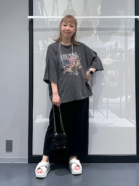 「アイテム（ヘアアクセサリー）」を使った、riya.さん（レディース・158cm）の夏コーディネート