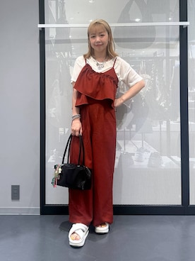 「アイテム（キーホルダー）」を使った、riya.さん（レディース・158cm）の夏コーディネート