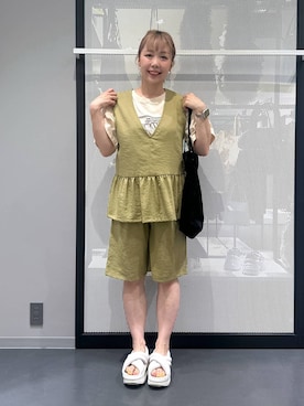 「LAKOLE（ラコレ）のロングリボンヘアクリップ2点セット / 139560（バレッタ/ヘアクリップ）」を使った、riya.さん（レディース・158cm・30代）の夏コーディネート