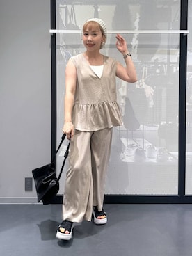 「アイテム（ニットキャップ/ビーニー）」を使った、riya.さん（レディース・158cm・30代）の夏コーディネート