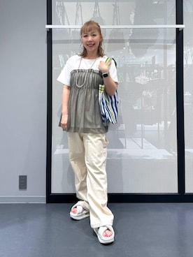 「アイテム（ピアス（両耳用））」を使った、riya.さん（レディース・158cm・30代）の夏コーディネート