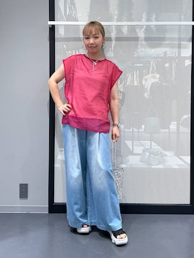 「LAKOLE（ラコレ）のアイテム（アクセサリー）」を使った、riya.さん（レディース・158cm）の夏コーディネート