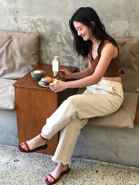 「PAZZO（パッゾ）のアイテム（パンツ）」を使った、VIVIAさん（レディース・160cm）の夏コーディネート