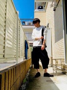 glamb（グラム）の「Easy cropped hem tack pants / イージー