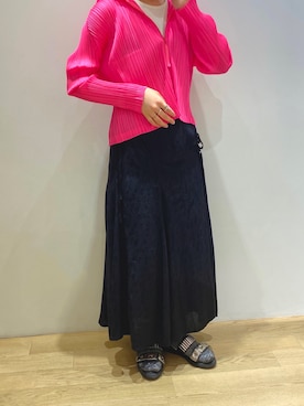 「PLEATS PLEASE（プリーツプリーズ）のアイテム（ジャケット/アウター）」を使った、7.さん（レディース・157cm）の春コーディネート