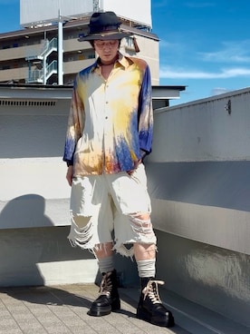 「MASONPRINCE（メイソンプリンス）のアイテム（パンツ）」を使った、hytabさん（メンズ・173cm）の夏コーディネート
