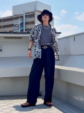 「アイテム（イヤリング）」を使った、hytabさん（メンズ・173cm）の夏コーディネート