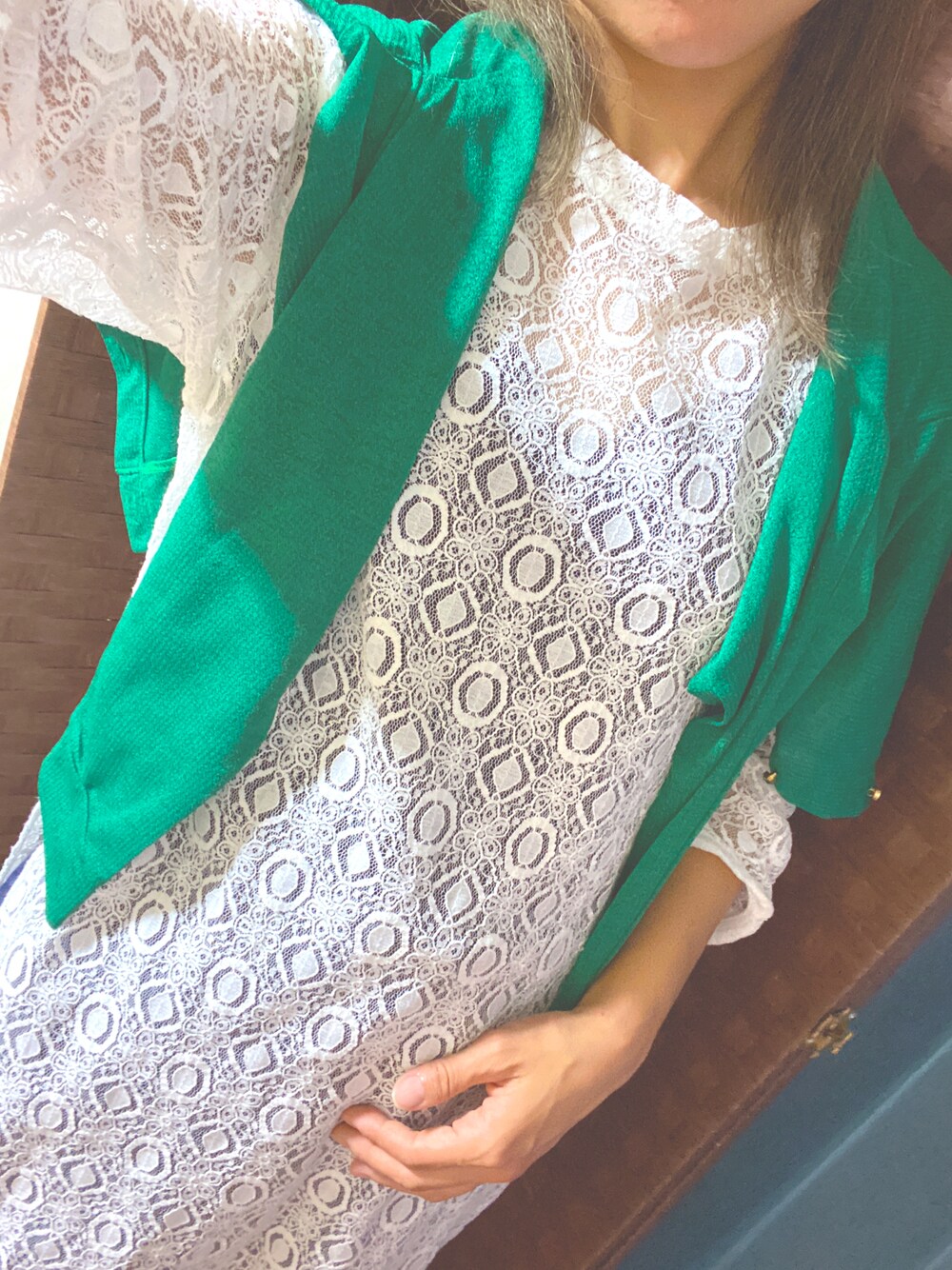 「おでかけ服」｜「mysticのアイテム（ワンピース/ドレス、ホワイト系）」を使った、まはろさん（レディース・159cm）の夏コーディネートの1枚目の写真