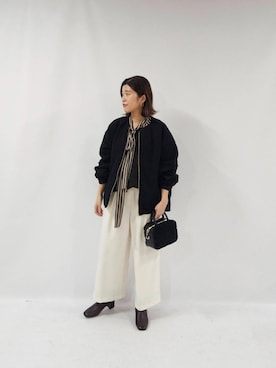 「寒い」｜ルクールブランアトレ松戸店スタッフさん（レディース・155cm）の秋コーディネート