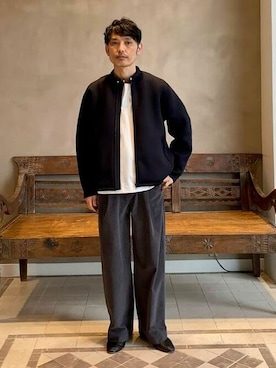「BEAMS LIGHTS（ビームスライツ）のアイテム（ブルゾン）」を使った、BEAMS LIGHTS Mensさん（メンズ・177cm）の冬コーディネート