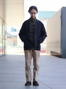 「BEAMS LIGHTS（ビームスライツ）のアイテム（ブルゾン）」を使った、BEAMS LIGHTS Mensさん（メンズ・177cm）の冬コーディネート