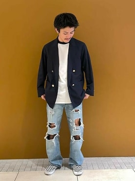 「ベースボールシャツ」｜「アイテム（ジャケット/アウター）」を使った、BEAMS LIGHTS Mensさん（メンズ・165cm）の春コーディネート