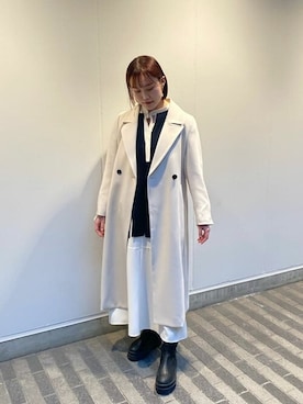 「PUBLIC TOKYO（パブリックトウキョウ）のアイテム（トレンチコート）」を使った、nana okumuraさん（レディース・153cm）の春コーディネート