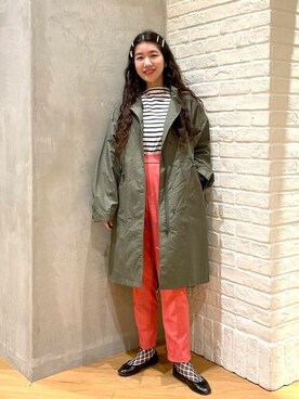 「BEAMS」｜「アイテム（モッズコート）」を使った、B:MING by BEAMS WOMENさん（レディース・159cm）の冬コーディネート