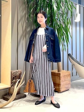 「スクエアトゥ」｜「アイテム（デニムジャケット）」を使った、B:MING by BEAMS WOMENさん（レディース・159cm）の春コーディネート