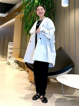 「BEAMS」｜「アイテム（ポンチョ）」を使った、B:MING by BEAMS WOMENさん（レディース・160cm）の春コーディネート