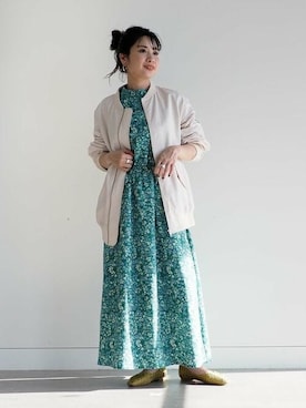 「花柄」｜「アイテム（MA-1）」を使った、B:MING by BEAMS WOMENさん（レディース・153cm）の春コーディネート