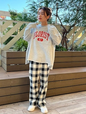「SOMETHING（サムシング）のアイテム（スウェット）」を使った、B:MING by BEAMS WOMENさん（レディース・161cm）の夏コーディネート