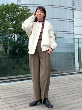 「BEAMS」｜「アイテム（MA-1）」を使った、B:MING by BEAMS WOMENさん（レディース・158cm）の秋コーディネート