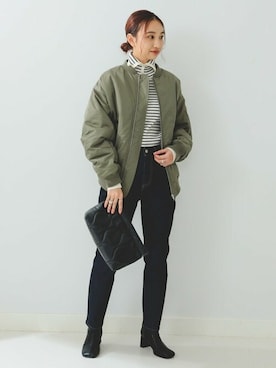 「BEAMS」｜「アイテム（MA-1）」を使った、B:MING by BEAMS WOMENさん（レディース・166cm）の秋コーディネート